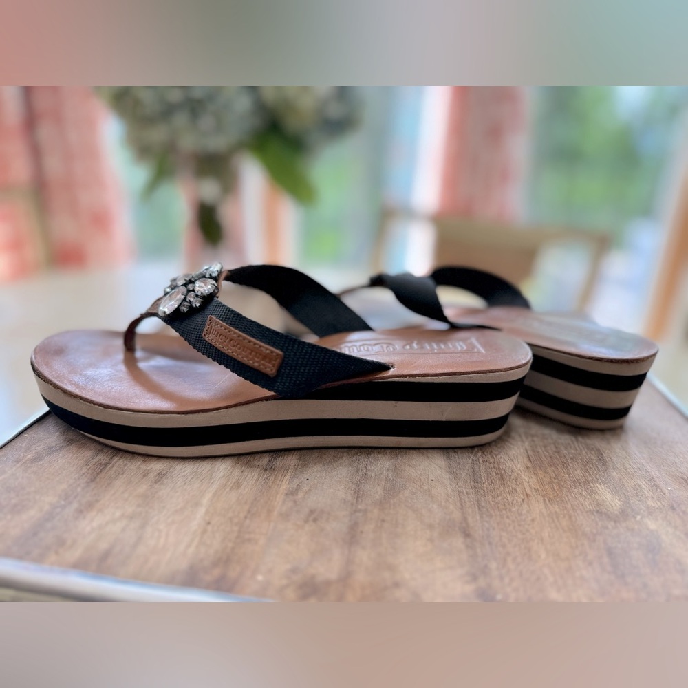 Juicy Couture Black and Tan Platform Sandals